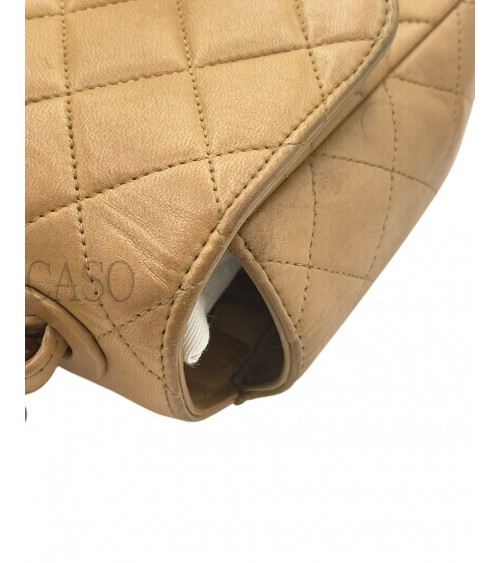 CHANEL VINTAGE MEDIA IN PELLE BEIGE CON BACHELITE