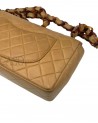 CHANEL VINTAGE MEDIA IN PELLE BEIGE CON BACHELITE
