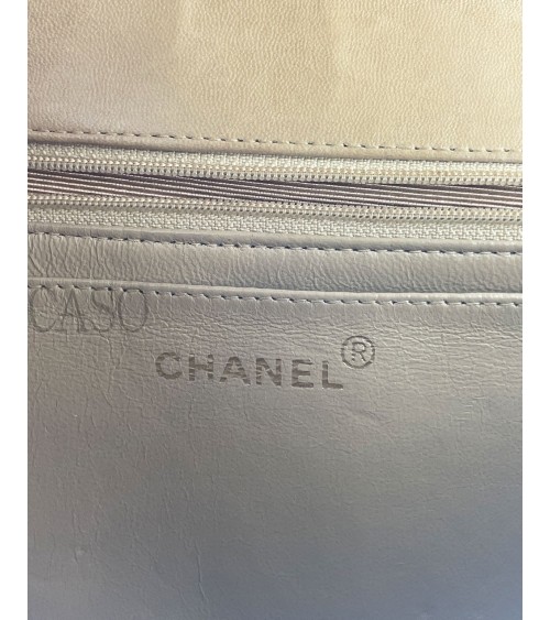 CHANEL VINTAGE MEDIA IN PELLE BEIGE CON BACHELITE