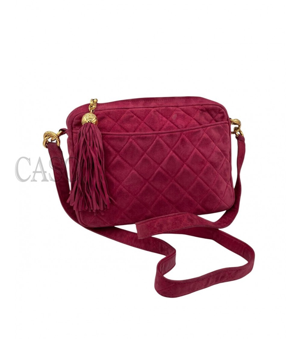 BORSA CHANEL MODELLO CAMERA IN SUEDE FRAGOLA