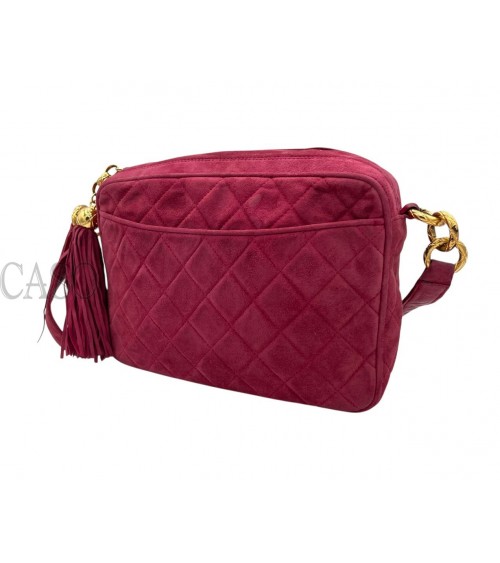 BORSA CHANEL MODELLO CAMERA IN SUEDE FRAGOLA