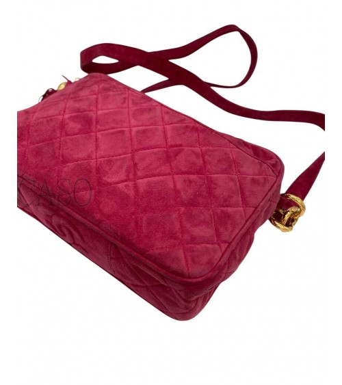 BORSA CHANEL MODELLO CAMERA IN SUEDE FRAGOLA