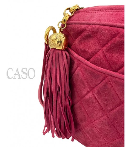 BORSA CHANEL MODELLO CAMERA IN SUEDE FRAGOLA