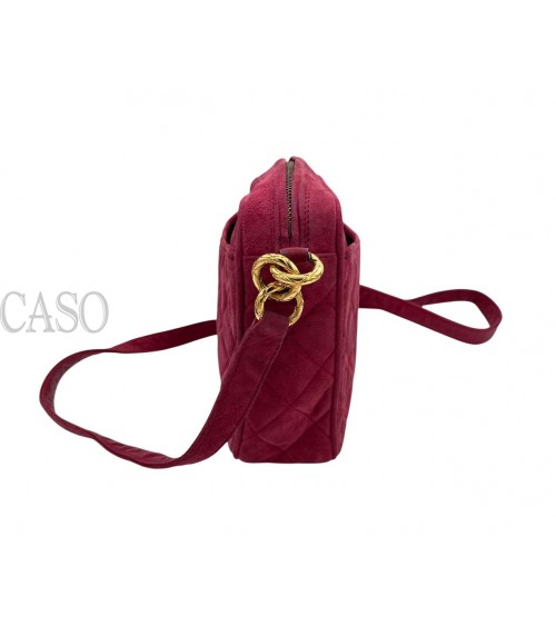 BORSA CHANEL MODELLO CAMERA IN SUEDE FRAGOLA