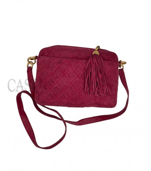 BORSA CHANEL MODELLO CAMERA IN SUEDE FRAGOLA