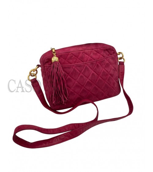 BORSA CHANEL MODELLO CAMERA IN SUEDE FRAGOLA