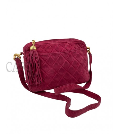 BORSA CHANEL MODELLO CAMERA IN SUEDE FRAGOLA