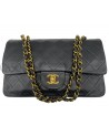 BORSA CHANEL VINTAGE MODELLO CLASSICO IN PELLE NERA