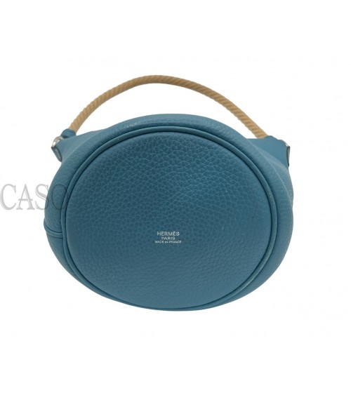 MANGIATOIA HERMES VINTAGE IN PELLE BLU CON FATTURA