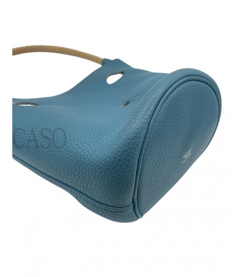 MANGIATOIA HERMES VINTAGE IN PELLE BLU CON FATTURA