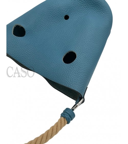 MANGIATOIA HERMES VINTAGE IN PELLE BLU CON FATTURA