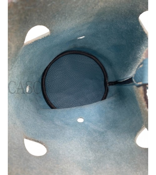 MANGIATOIA HERMES VINTAGE IN PELLE BLU CON FATTURA