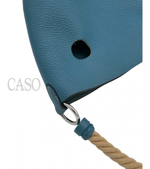 MANGIATOIA HERMES VINTAGE IN PELLE BLU CON FATTURA