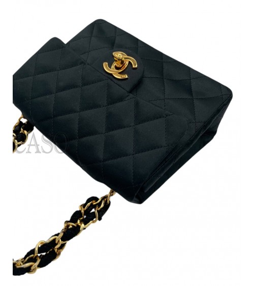 MINI SQUARE CHANEL VINTAGE IN SETA NERA