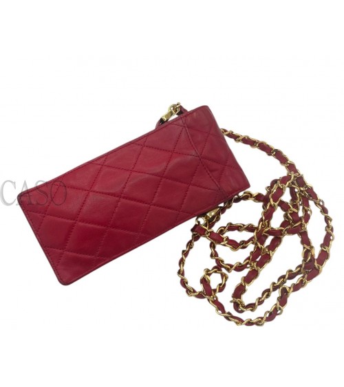 PORTA TELEFONO CHANEL VINTAGE IN PELLE ROSSA