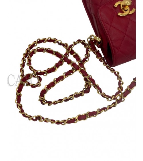 PORTA TELEFONO CHANEL VINTAGE IN PELLE ROSSA