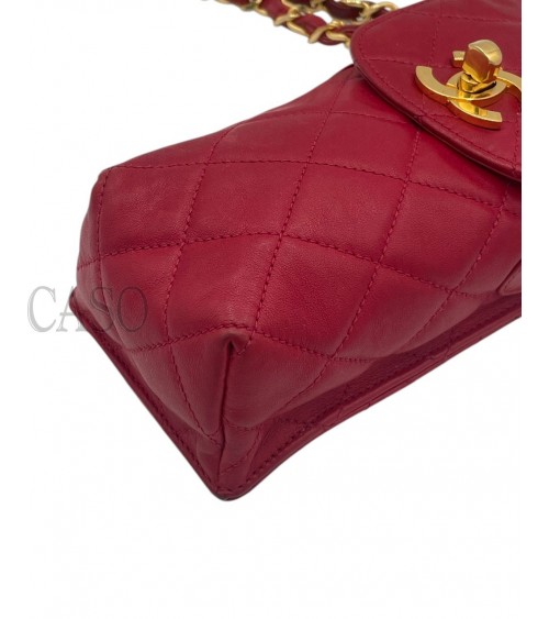 PORTA TELEFONO CHANEL VINTAGE IN PELLE ROSSA