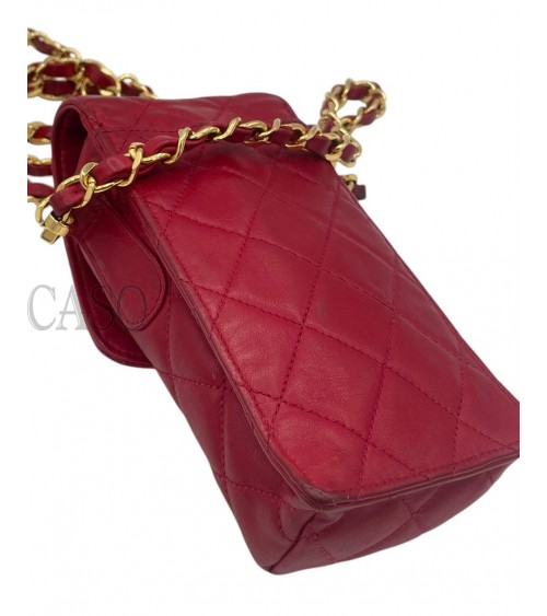 PORTA TELEFONO CHANEL VINTAGE IN PELLE ROSSA