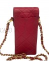 PORTA TELEFONO CHANEL VINTAGE IN PELLE ROSSA