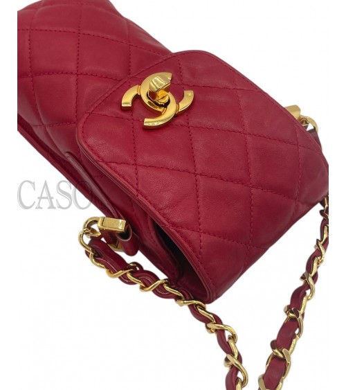 PORTA TELEFONO CHANEL VINTAGE IN PELLE ROSSA