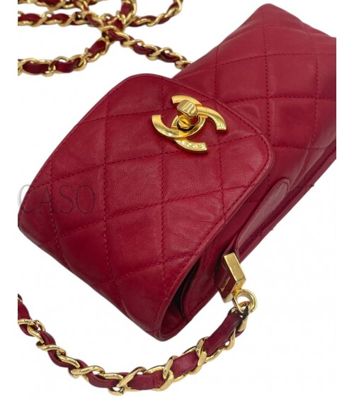 PORTA TELEFONO CHANEL VINTAGE IN PELLE ROSSA