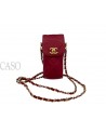 PORTA TELEFONO CHANEL VINTAGE IN PELLE ROSSA