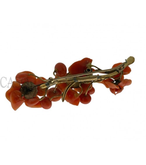 ANTICA SPILLA IN CORALLO DI SCIACCA