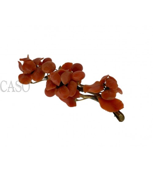 ANTICA SPILLA IN CORALLO DI SCIACCA