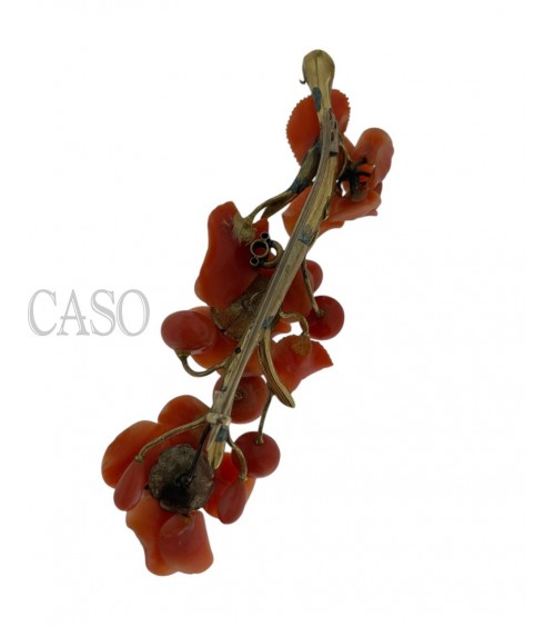 ANTICA SPILLA IN CORALLO DI SCIACCA
