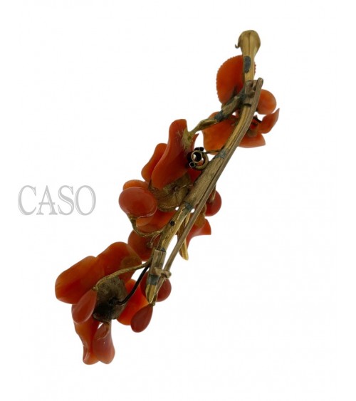 ANTICA SPILLA IN CORALLO DI SCIACCA