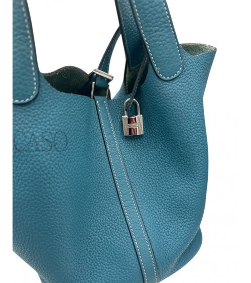 HERMES PICOTIN 22 BLU JEANS