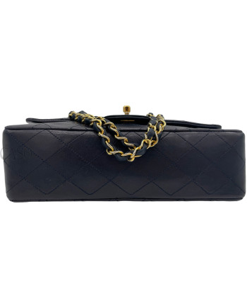 CHANEL VINTAGE MODELLO CLASSICO IN PELLE DI AGNELLO BLU