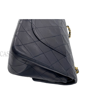 CHANEL VINTAGE MODELLO CLASSICO IN PELLE DI AGNELLO BLU