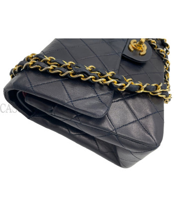 CHANEL VINTAGE MODELLO CLASSICO IN PELLE DI AGNELLO BLU