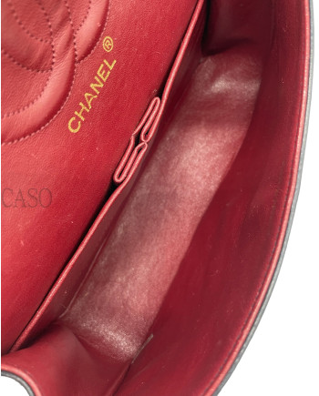 CHANEL VINTAGE MODELLO CLASSICO IN PELLE DI AGNELLO BLU