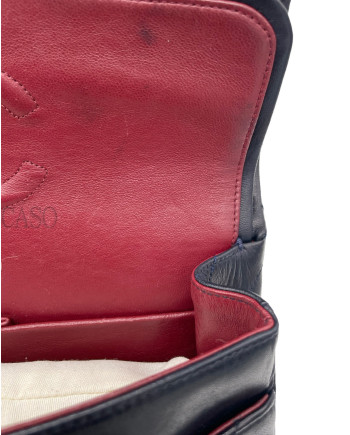 CHANEL VINTAGE MODELLO CLASSICO IN PELLE DI AGNELLO BLU