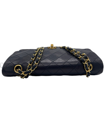 CHANEL VINTAGE MODELLO CLASSICO IN PELLE DI AGNELLO BLU