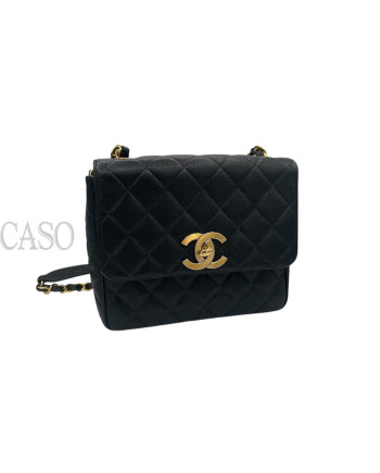 CHANEL VINTAGE BIG LOGO CAVIAR NERO