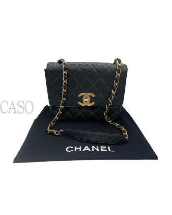 CHANEL VINTAGE BIG LOGO CAVIAR NERO