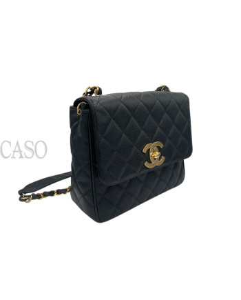 CHANEL VINTAGE BIG LOGO CAVIAR NERO