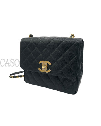 CHANEL VINTAGE BIG LOGO CAVIAR NERO