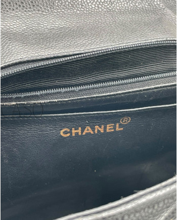 CHANEL VINTAGE BIG LOGO CAVIAR NERO