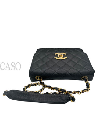 CHANEL VINTAGE BIG LOGO CAVIAR NERO