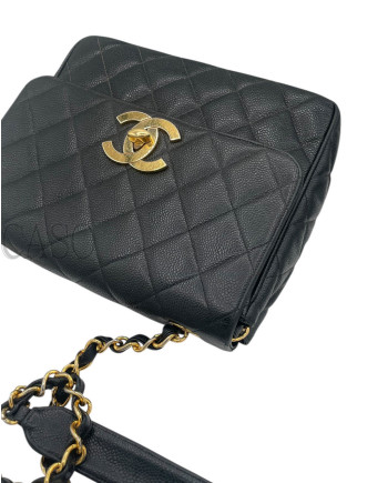 CHANEL VINTAGE BIG LOGO CAVIAR NERO