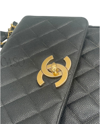 CHANEL VINTAGE BIG LOGO CAVIAR NERO