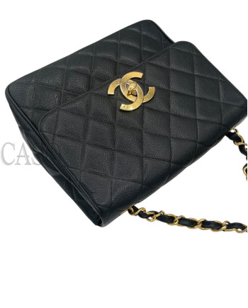 CHANEL VINTAGE BIG LOGO CAVIAR NERO