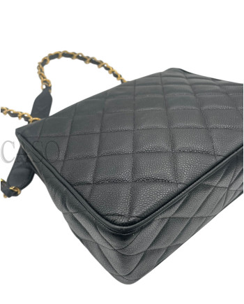 CHANEL VINTAGE BIG LOGO CAVIAR NERO