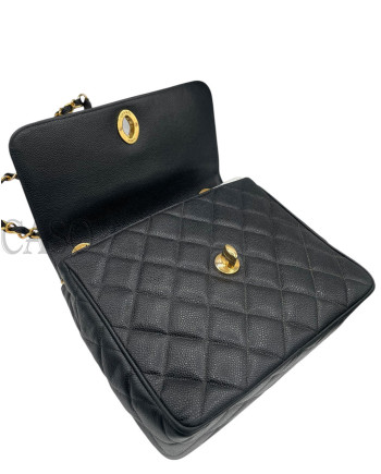 CHANEL VINTAGE BIG LOGO CAVIAR NERO