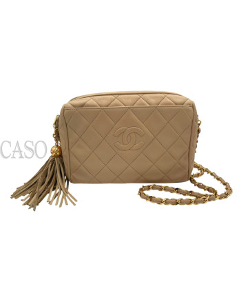 CAMERA BAG IN PELLE BEIGE