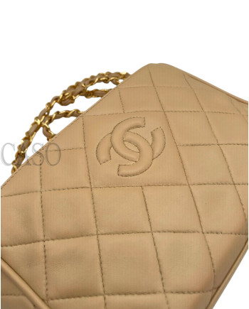 CAMERA BAG IN PELLE BEIGE